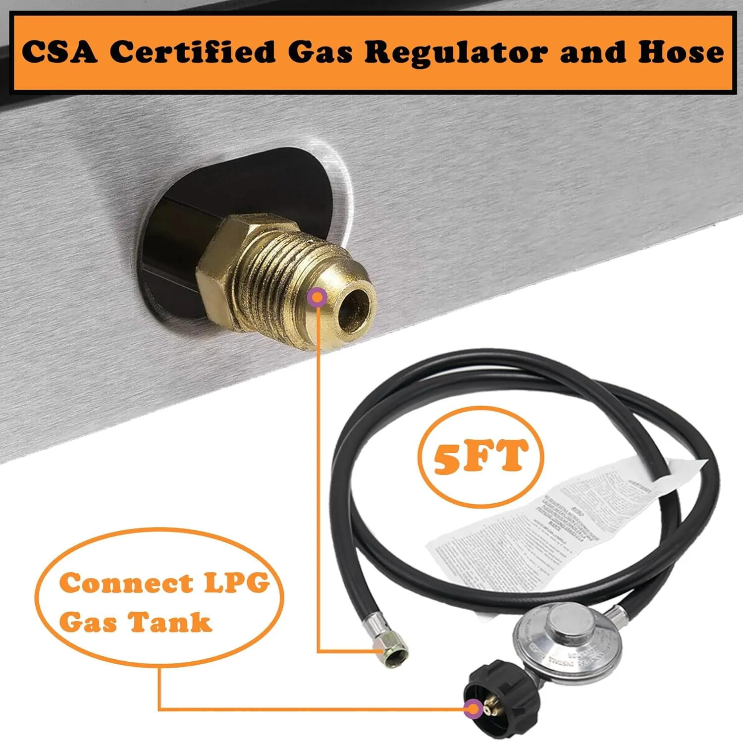 1 Burner Propane Gas Cooktop,Camping Portable LPG Gas Stove, Auto Ignition Tempered Glass Countertop regulator and burner grate