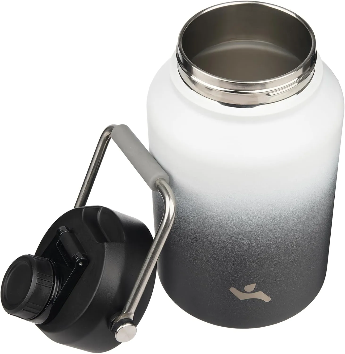 1 Gallon Jug with Handle,128 oz Insulated Water Bottle with Carrying Pouch, Double Wall Vacuum Stainless Steel Metal Bottle,Day Night
