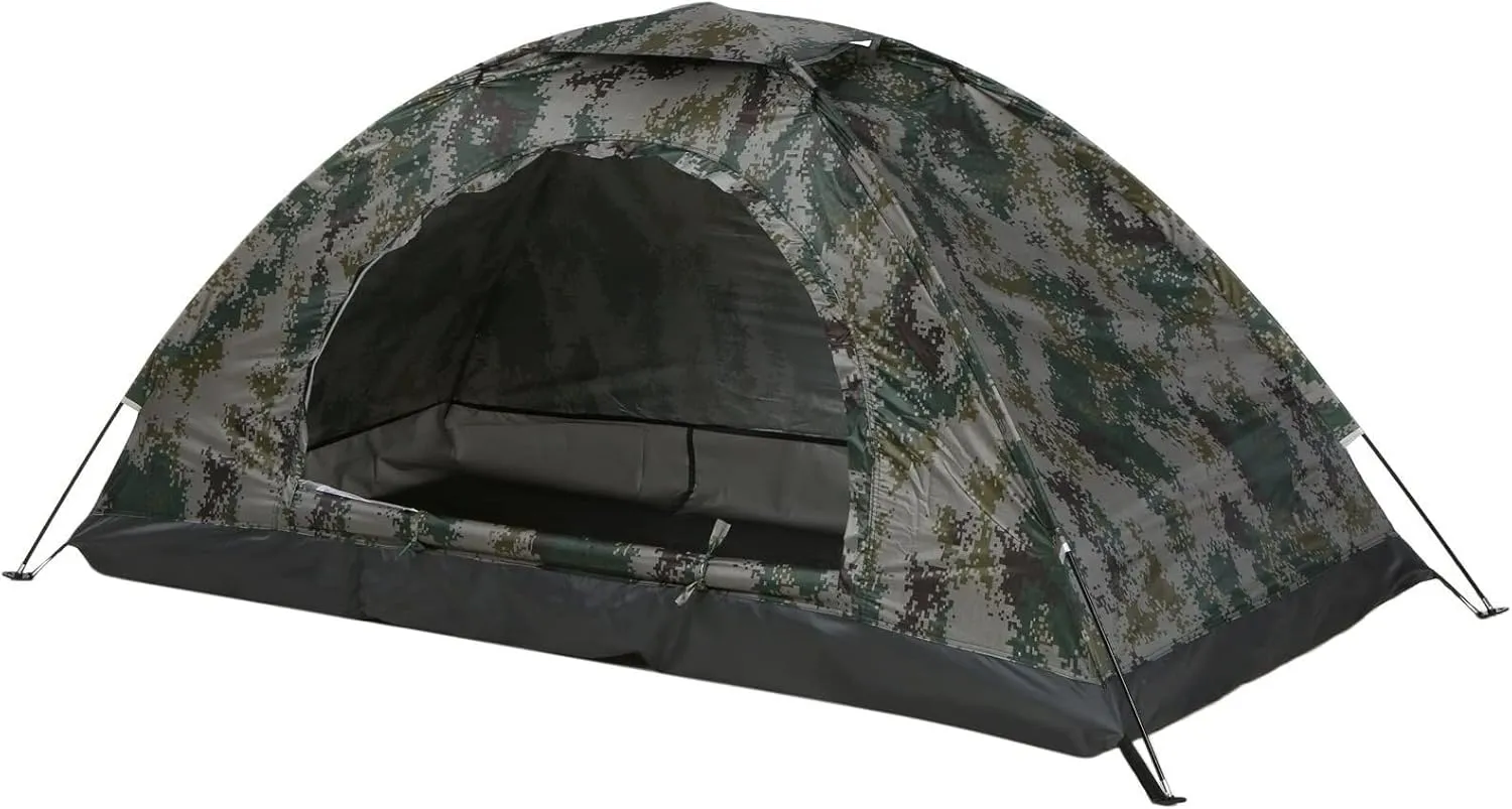 1-Person Ultralight Camping Tent for Ice Fishing, Waterproof Outdoor Portable Beach Tent - Single Layer