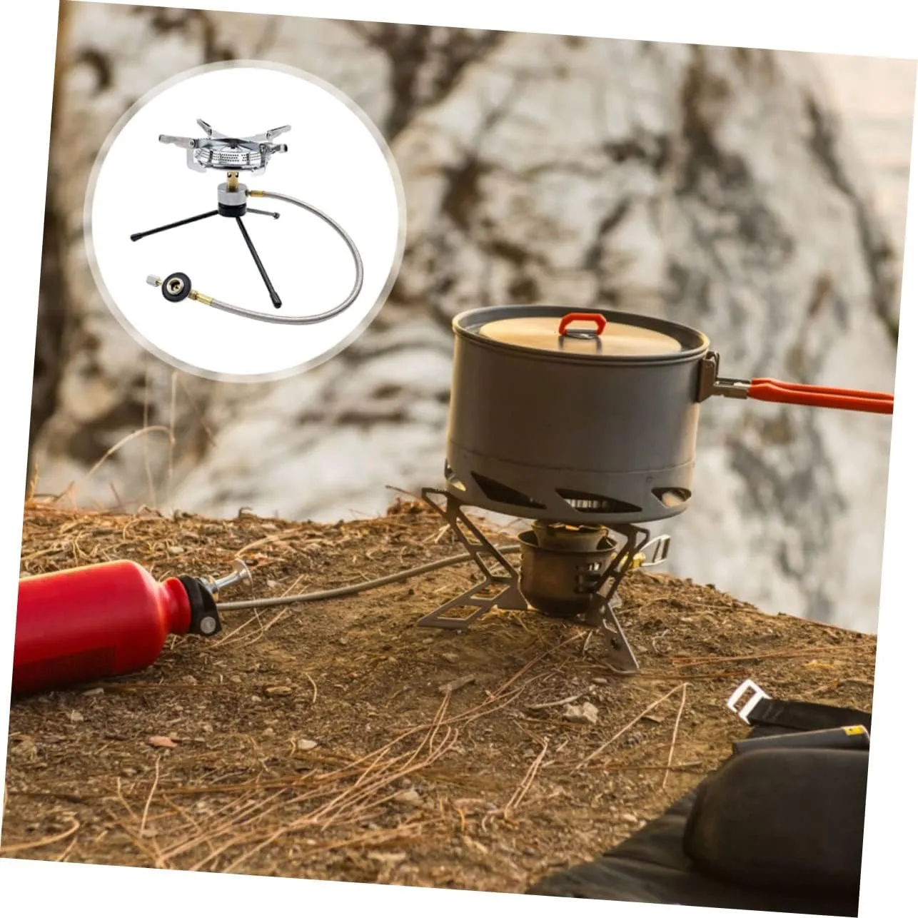 1 Set Outdoor Camping Gas Burner Stove Portable Folding Stove Head for Camping Hiking Picnic Supply