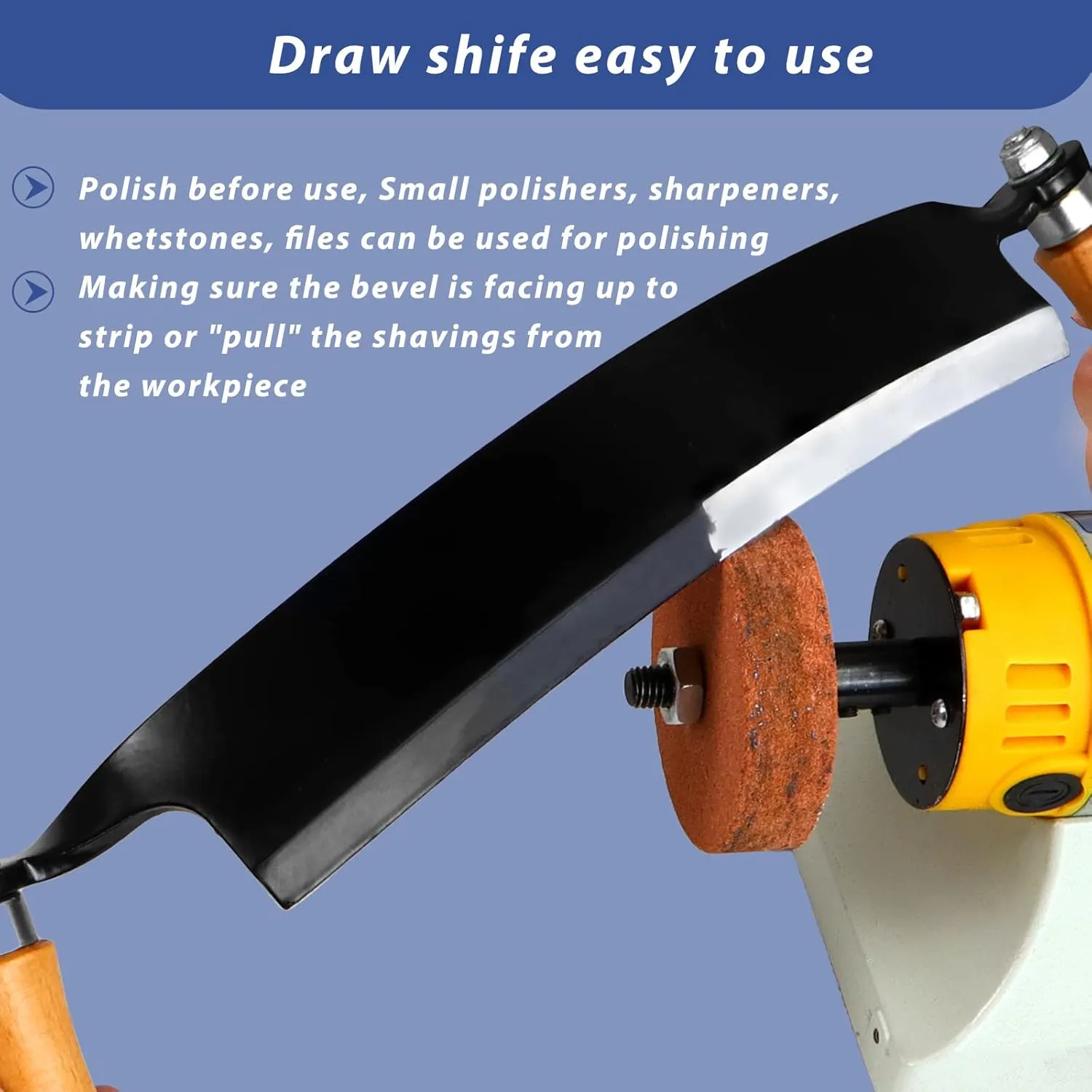 10 in Draw Knife,Felled Draw Shave Knife, Curved Draw Knife Draw Shave Tool Woodworking Debarking Hand Tool, Wood Razor Shaving Wood Barking Tool,Bark Peeler, Drawing Knife, Draw Shave, Shaving Knife