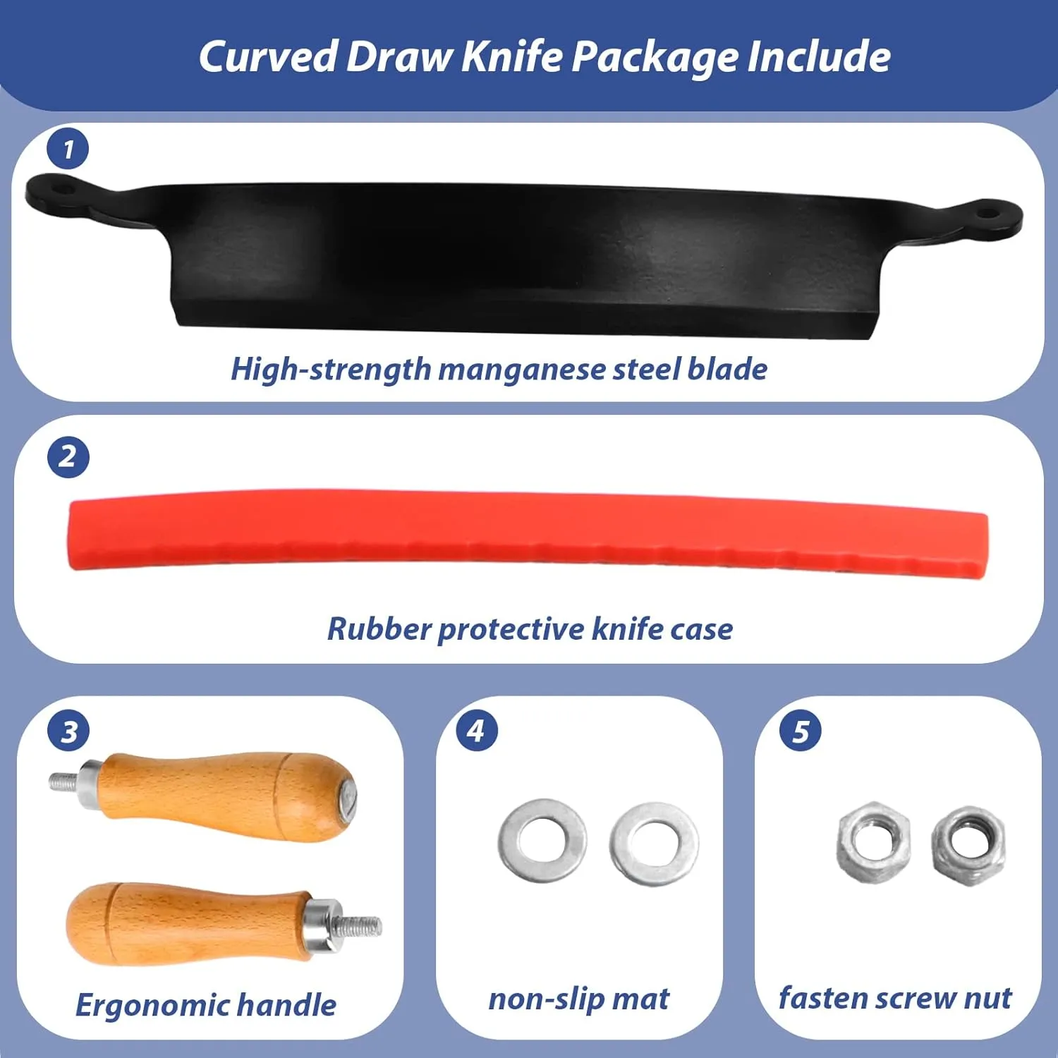10 in Draw Knife,Felled Draw Shave Knife, Curved Draw Knife Draw Shave Tool Woodworking Debarking Hand Tool, Wood Razor Shaving Wood Barking Tool,Bark Peeler, Drawing Knife, Draw Shave, Shaving Knife
