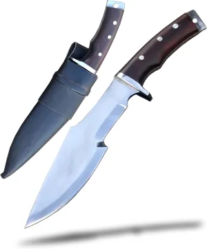10 Inches Long Hand Forged Traditional Chopper Knife - Multi-Use Survival & Bushcraft Tool with Rosewood Handle, Pre-Sharpened Blade