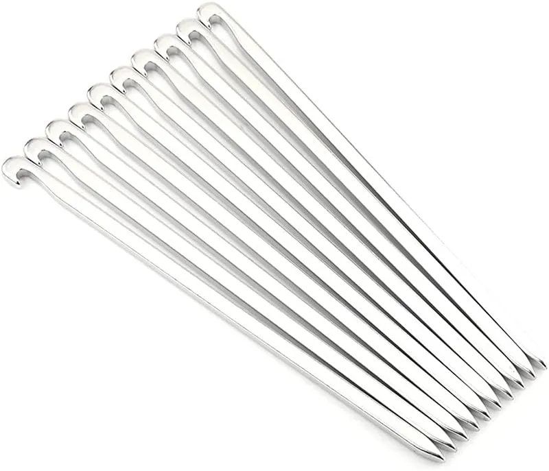 10pcs Aluminum Alloy Tent Pegs Ultralight Square Nail Stakes Hook Pin Nails Camping Accessories 16cm ( Color : A )