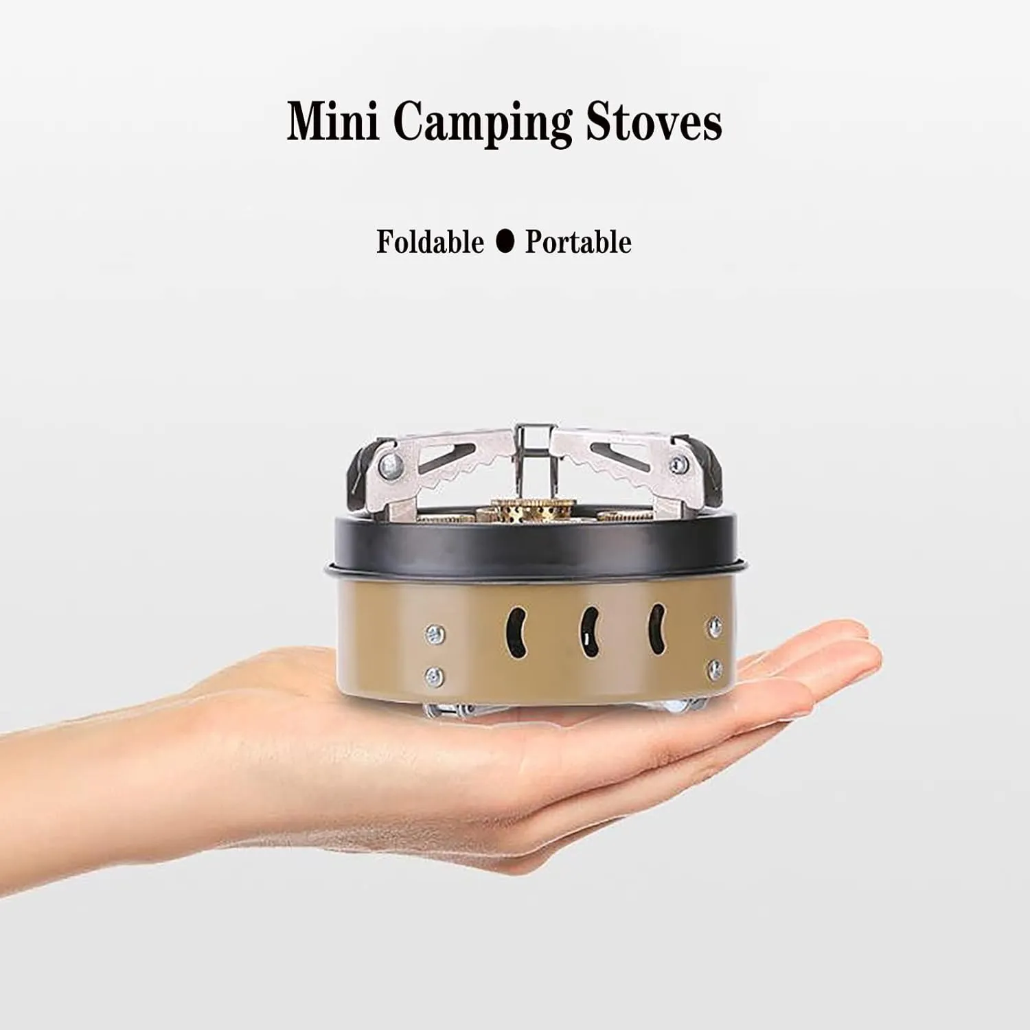 11000W Camping Gas Stove Burner Adjustable Ultralight Big Fire Backpacking Stove Windproof Camp Portable Propane Gas Stove for Camping Hiking Backpack Outdoor,Khaki