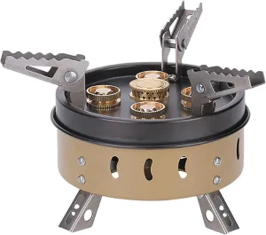11000W Camping Gas Stove Burner Adjustable Ultralight Big Fire Backpacking Stove Windproof Camp Portable Propane Gas Stove for Camping Hiking Backpack Outdoor,Khaki
