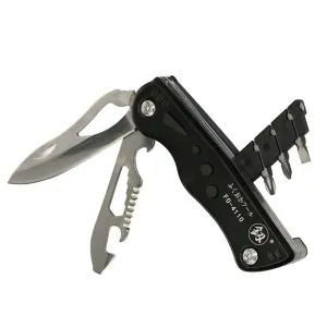 12 in 1 Multifunction Knife Folding Hunter Knife Tool includes 3 inch Knife, Fish Scraper, Flat & Phillip Screwdriver Bits, Hex Wrenches, LED Light in the handle and Bonus High Density Nylon Pouch