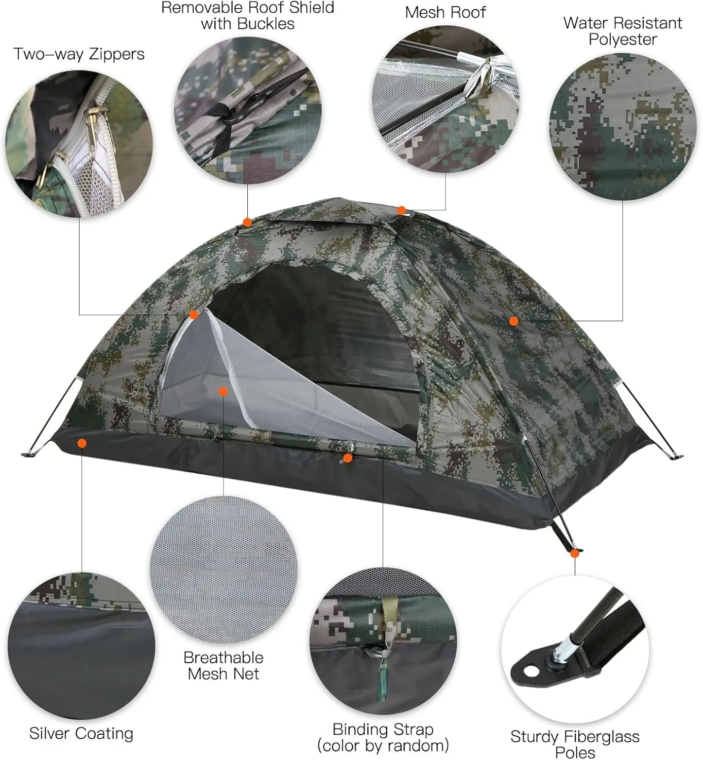 1/2 Person Ultralight Camping Tent Portable Tent Coating UPF 30  Compatible with Outdoor Beach Fishing Travelling Backpacking Tent (S for 1 Person)