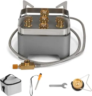 12000W Portable Camping Stove With Cassette Adapter Windproof Outdoor Backpacking Burner with Carrying Case Igniter for Outdoor Hiking Camping Picnic Backpacking