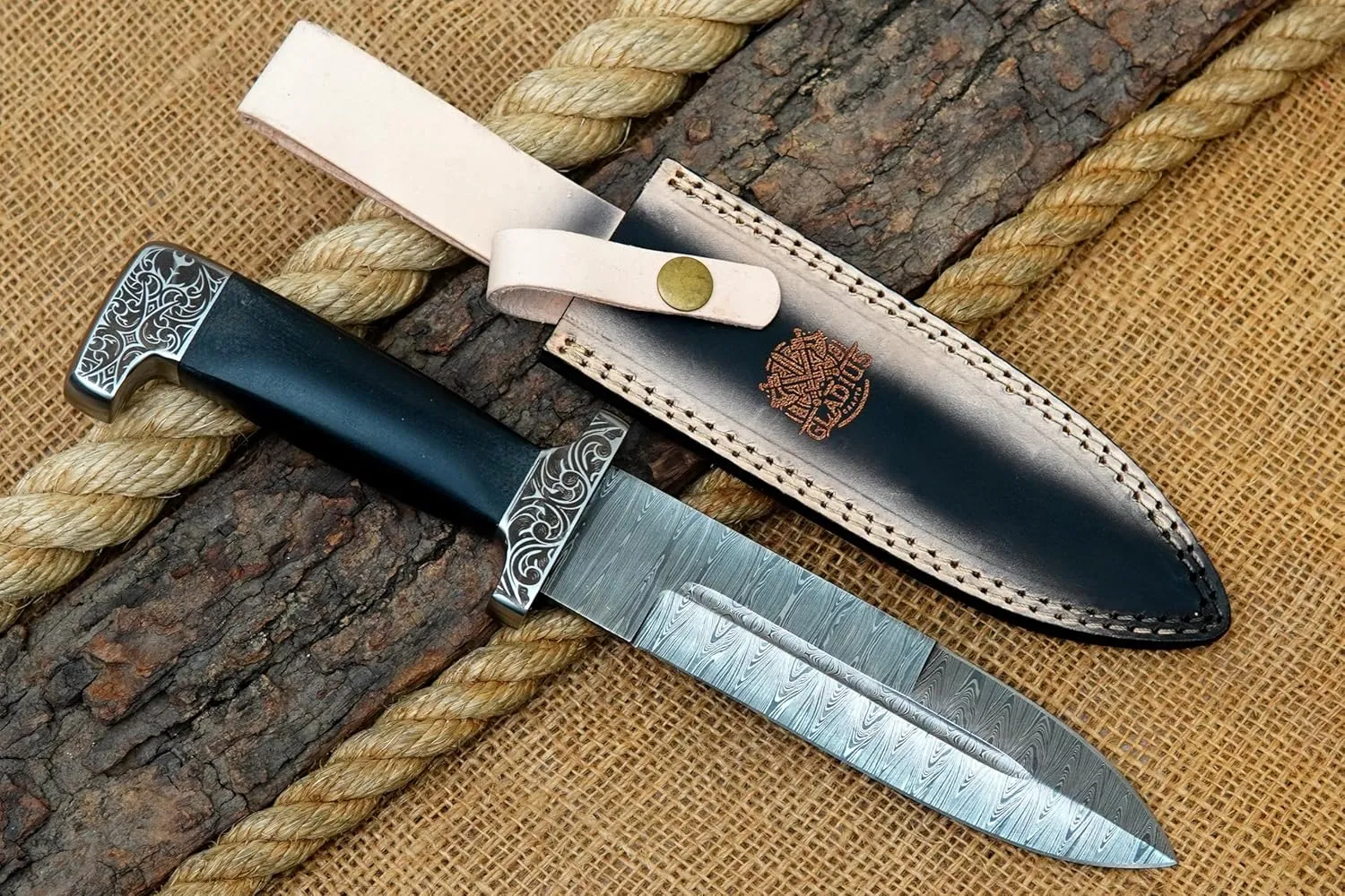 13-Inch Premium High Carbon Steel Bowie Knife - 7 Inch Exceptionally Sharp Fixed Blade with 6 Inch Handle for Hunting and Self-Defense
