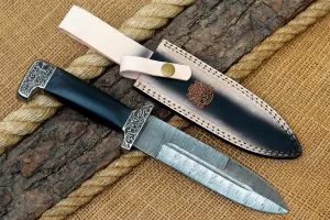 13-Inch Premium High Carbon Steel Bowie Knife - 7 Inch Exceptionally Sharp Fixed Blade with 6 Inch Handle for Hunting and Self-Defense