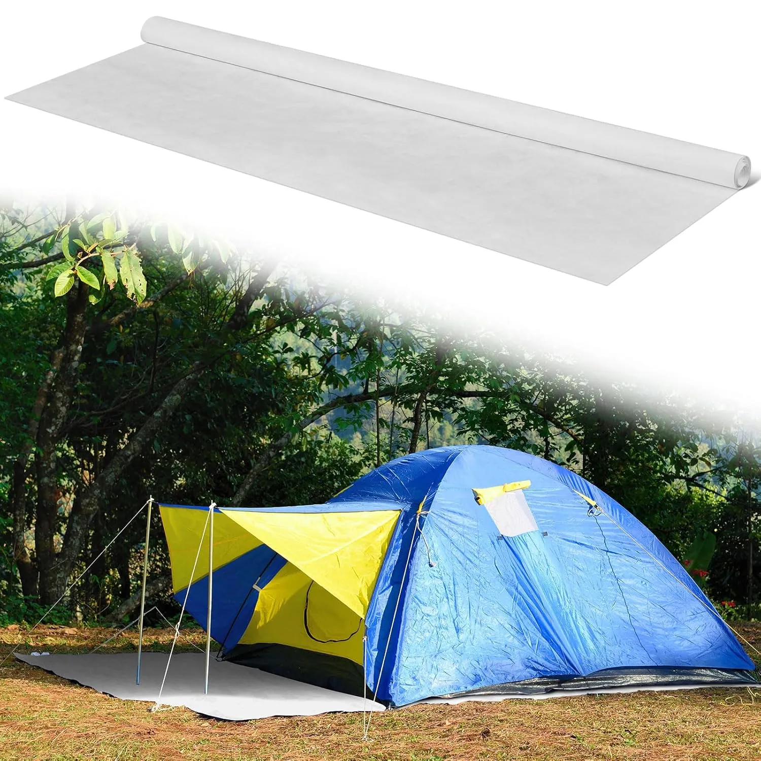 13.12 x 5 ft Ultralight Camping Tarp Tent Footprint 43gsm Ground Sheet Lightweight Breathable Fabric Tarp Waterproof, Moisture-Proof, Handmade DIY for Home, Industry, Handicraft, Tent