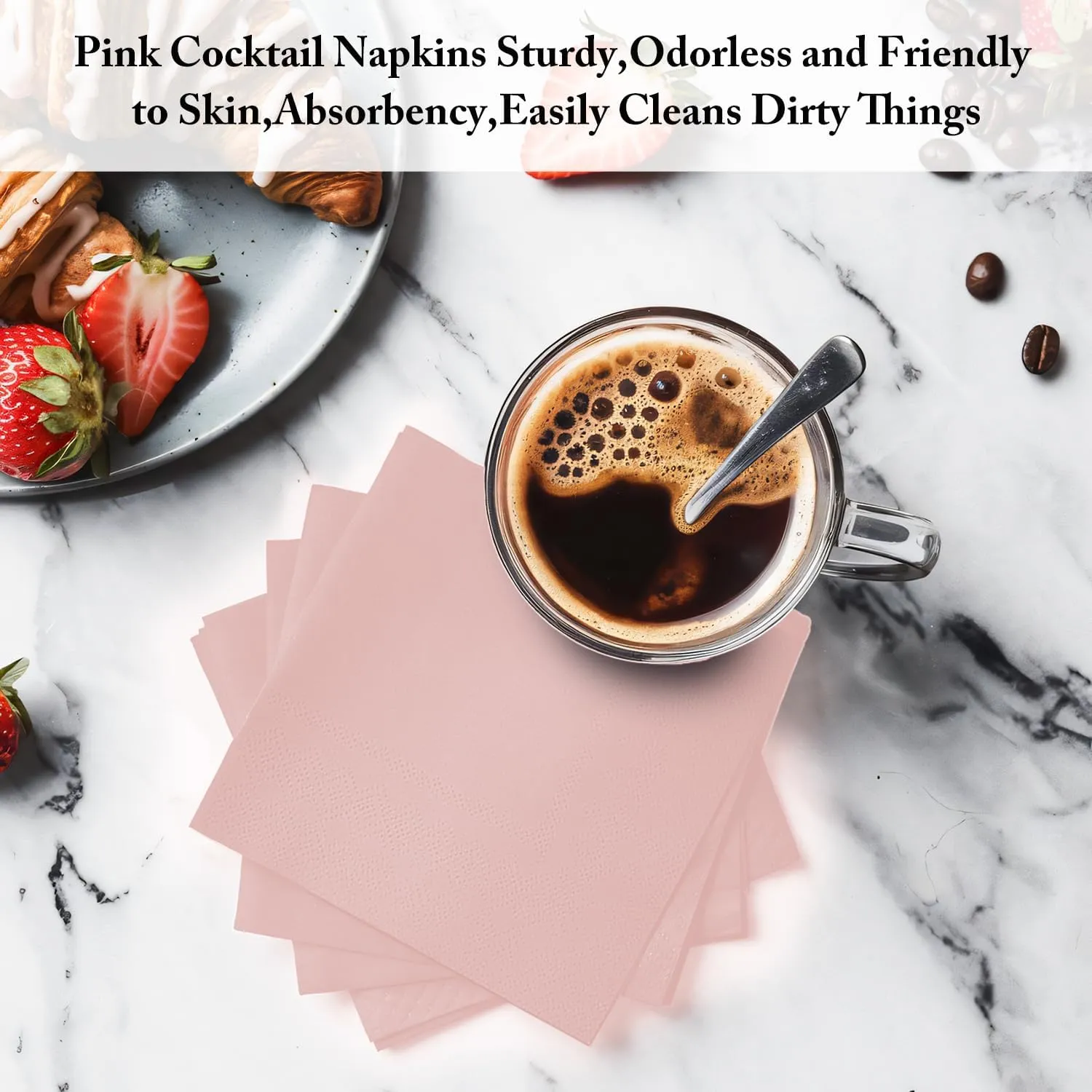 150 Pcs Pink Paper Plates and Napkins and Forks,50 Guest Disposable Party Supplies Include Plates Napkins Plastic Forks for Baby Shower,Birthday,Bridal,Wedding
