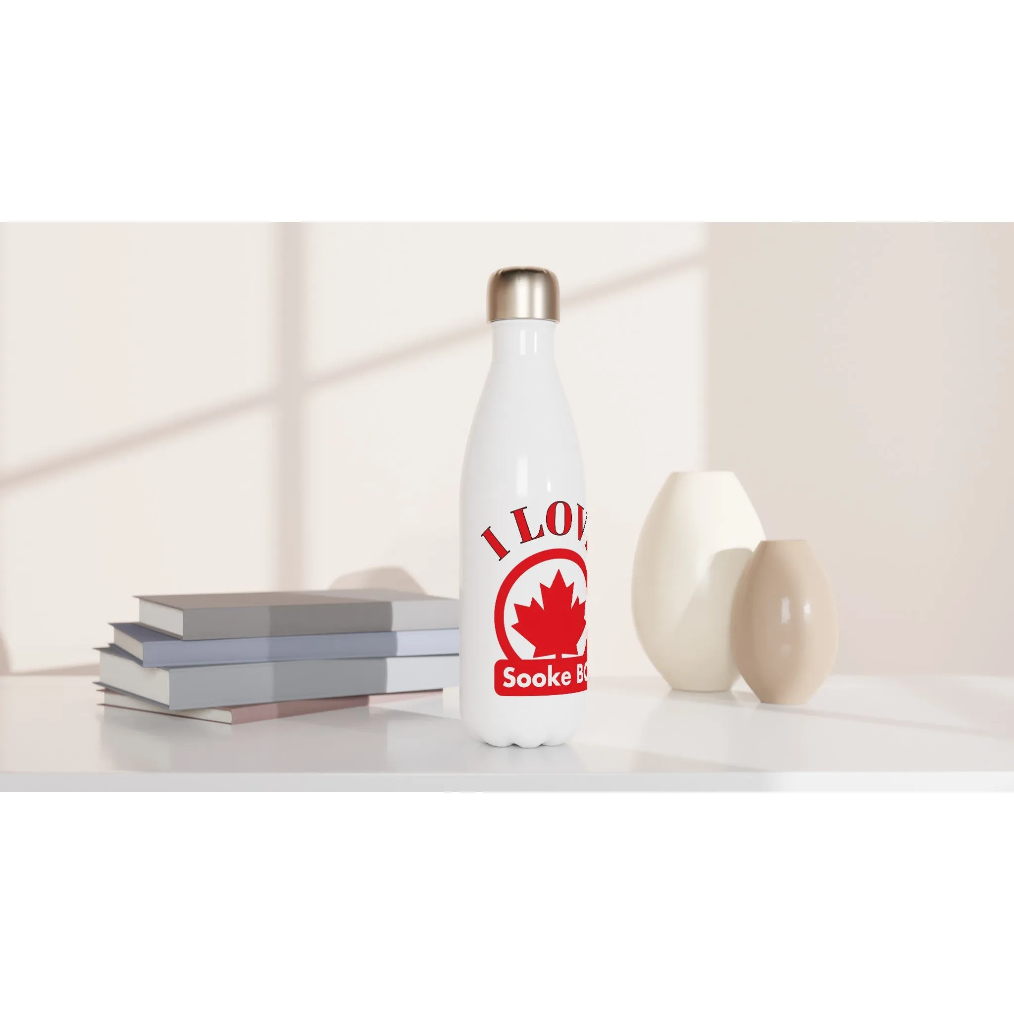 17oz Stainless Steel Water Bottle – Sleek White Design with Double-Wall Insulation