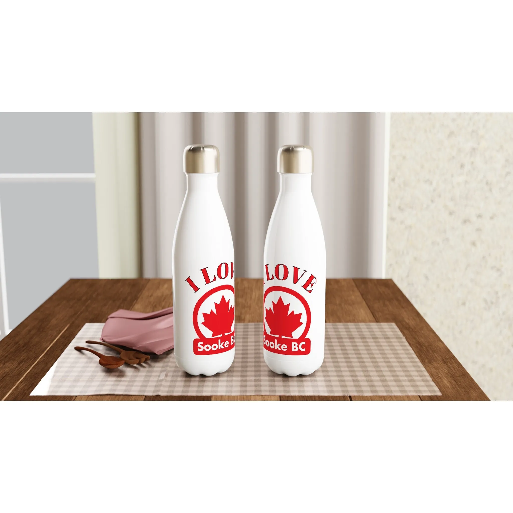 17oz Stainless Steel Water Bottle – Sleek White Design with Double-Wall Insulation