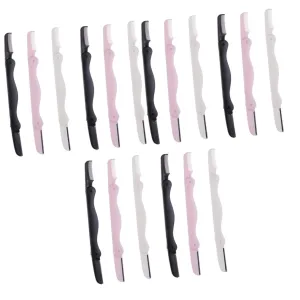 18 Pcs 3 Portable Eyebrow Hair Shaper Razor Double-Sided Trimmer Precision Grooming Kit for Home Outdoor Use