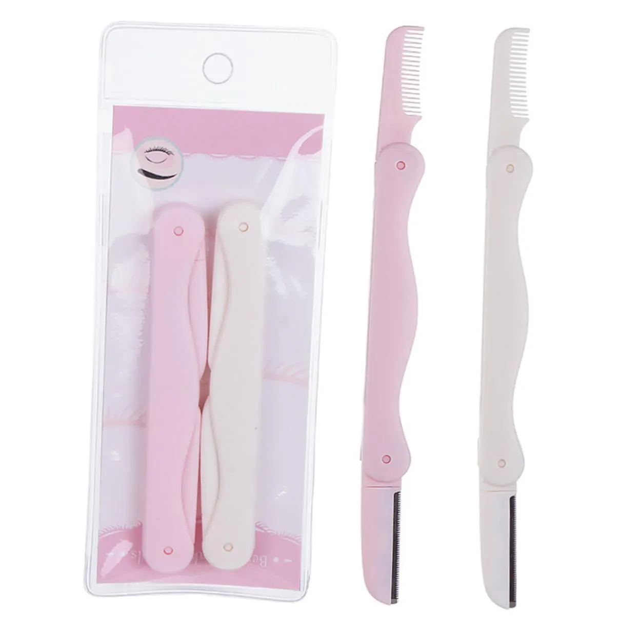 18 Pcs 3 Portable Eyebrow Hair Shaper Razor Double-Sided Trimmer Precision Grooming Kit for Home Outdoor Use