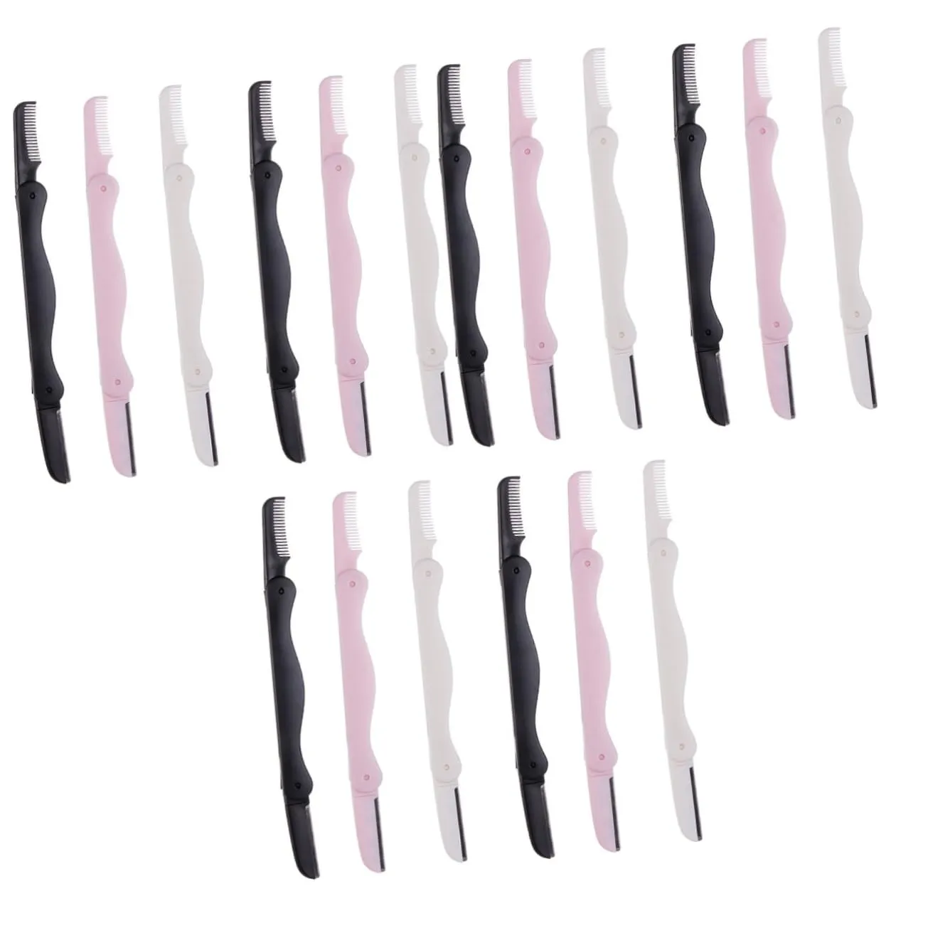 18 Pcs 3 Portable Eyebrow Hair Shaper Razor Double-Sided Trimmer Precision Grooming Kit for Home Outdoor Use