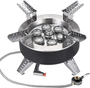 18000W Camping Gas Stove, Portable Folding Outdoor Stove, Windproof Alloy Gas Stove, Carrying Case Propane Stove, Cooking Burner with Piezo Ignition, for Hiking Backpack Outdoor