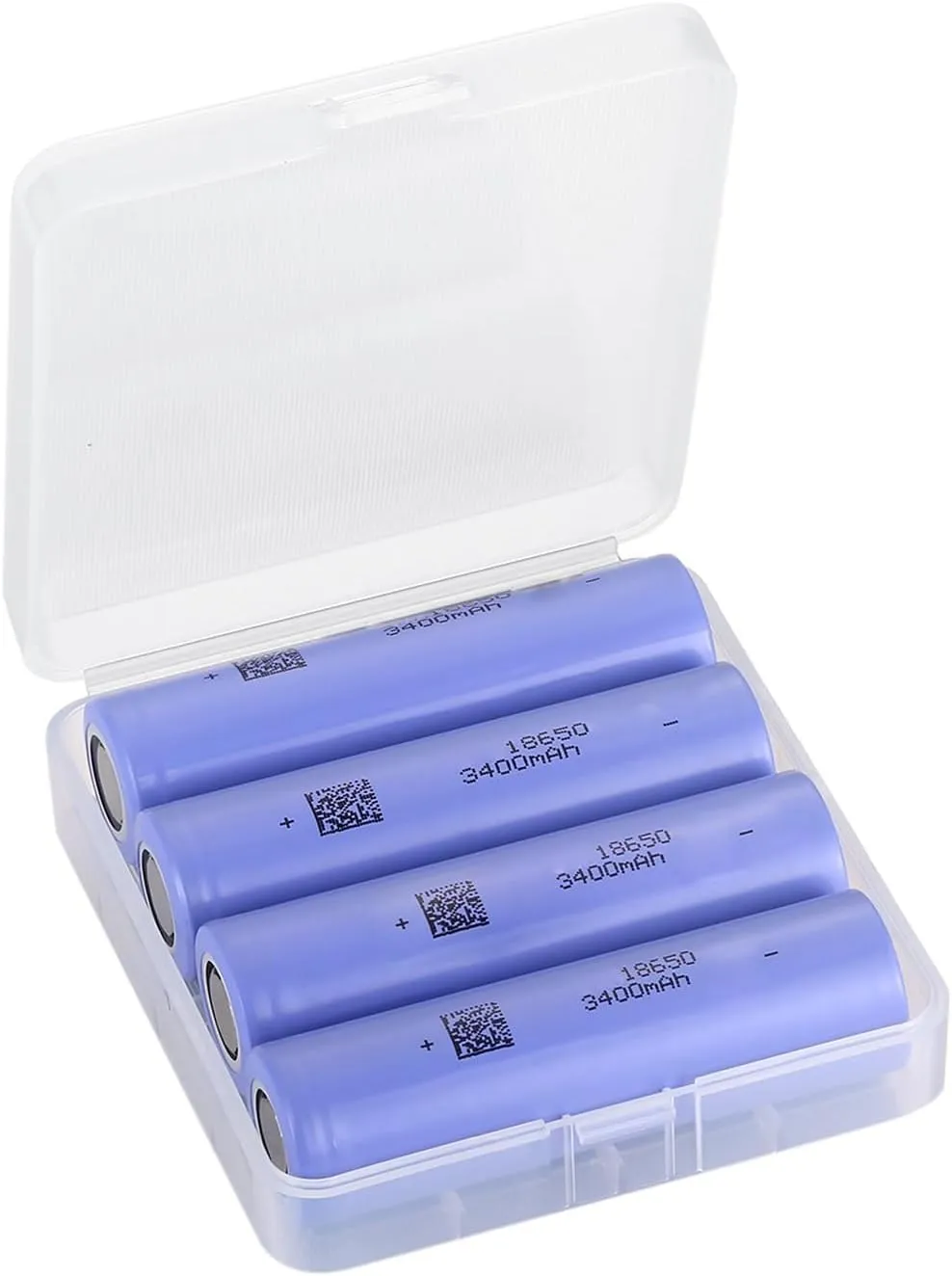 18650 Battery Case 4Pack Battery Set, 3400mAh Battery for Flashlights, Headlights, Fans, Digital Cameras, Toys, Radios, Speakers, Surveillance Equipment, etc.