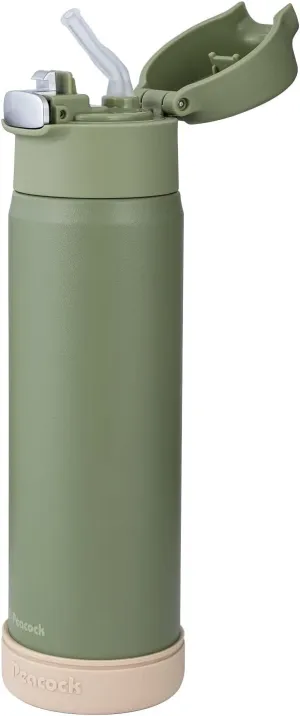 18oz Insulated Thermos with Straw, Double-walled Leakproof Water Bottle with Pop up Lid, BPA-Free Stainless Steel Water Bottle for Back to School