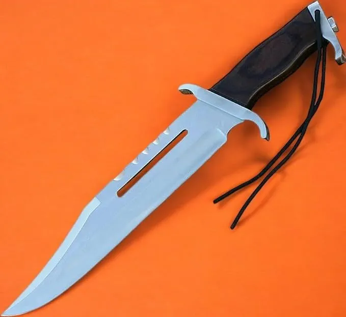 18" Handmade D2 Steel hunting Knife - Hunting Bowie Survival Knife with Leather Sheath