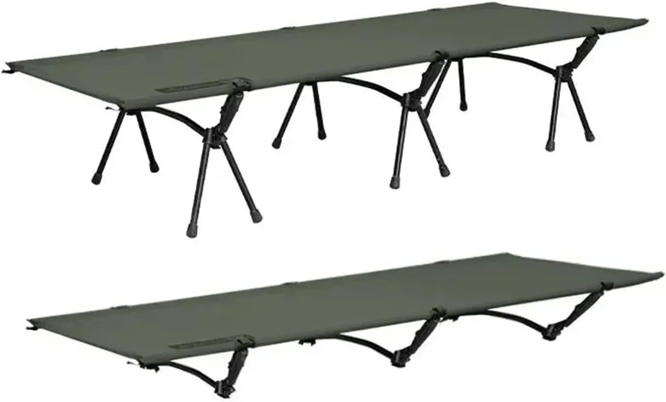 190 * 65 Camping Cot Portable Folding Bed Ultralight Aluminum Alloy Sleeping Cots for Outdoor Hiking Travel(Green)
