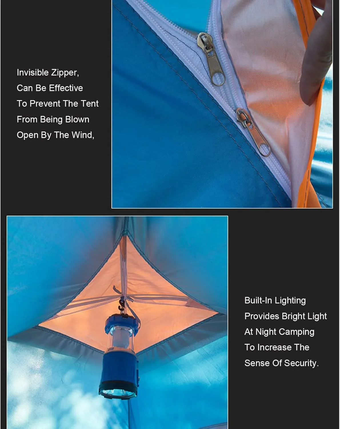 190T PU Pop Up Family Tent Instant Setup Ventilated Waterproof Tent Ultralight Portable Tent for Camping Hiking Mountaineering