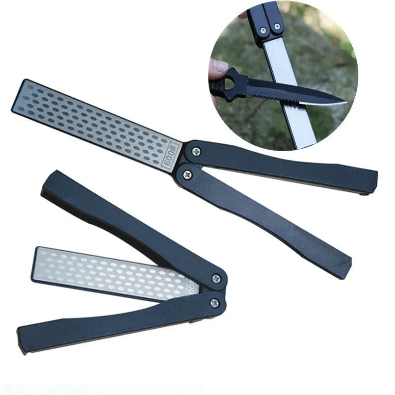 1pc Double Sided Folding Pocket Diamond Knife Sharpener Stone Sharpening Whetstone