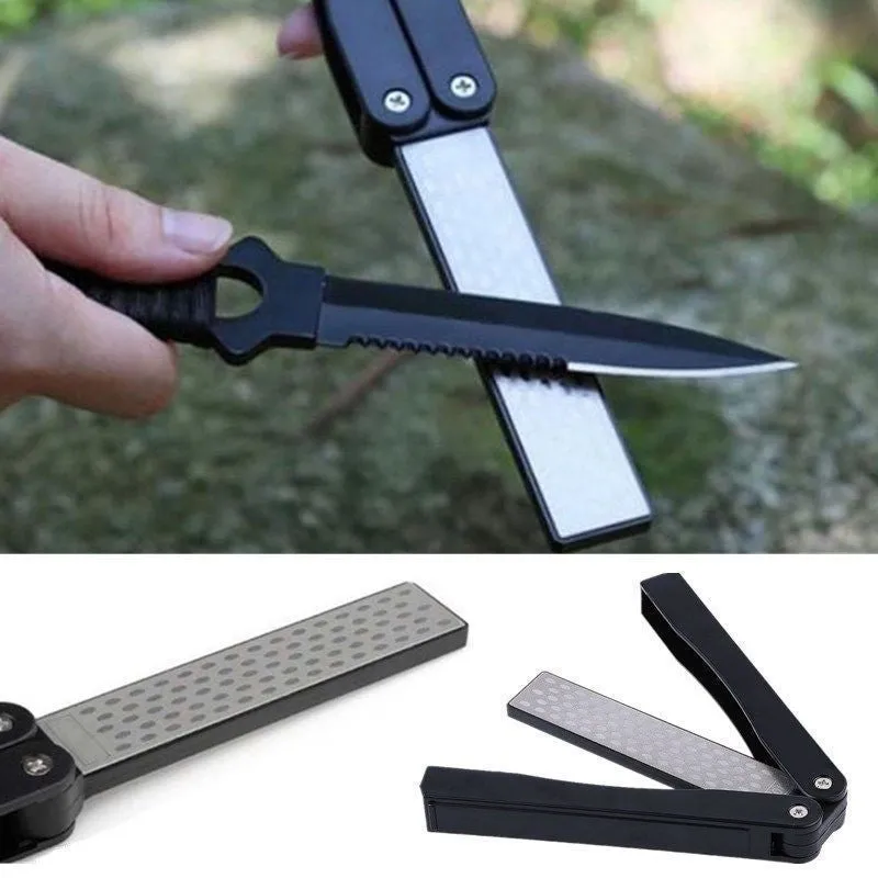1pc Double Sided Folding Pocket Diamond Knife Sharpener Stone Sharpening Whetstone