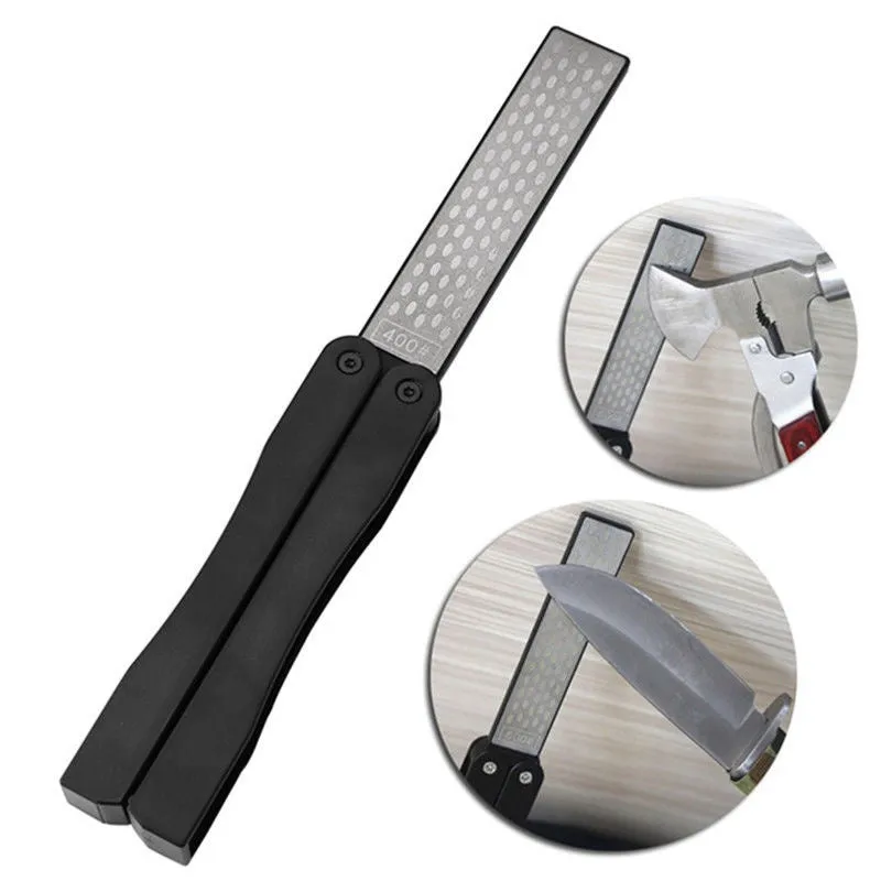 1pc Double Sided Folding Pocket Diamond Knife Sharpener Stone Sharpening Whetstone