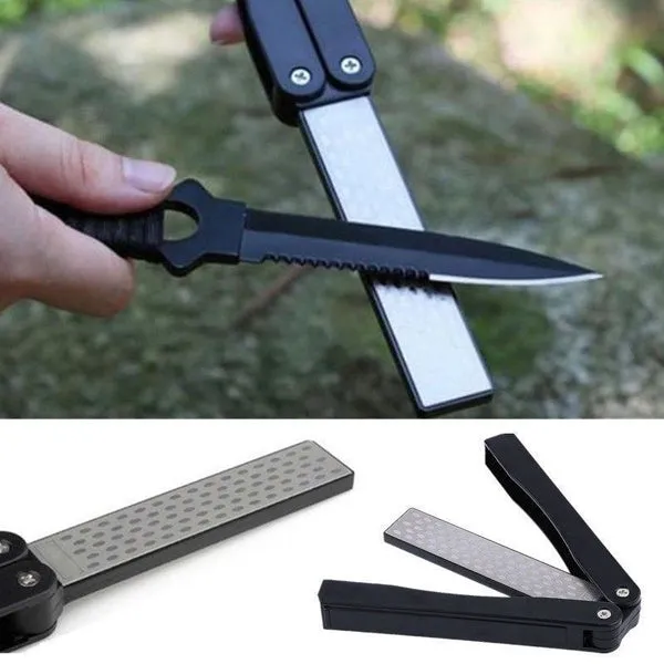1pc Double Sided Folding Pocket Diamond Knife Sharpener Stone Sharpening Whetstone