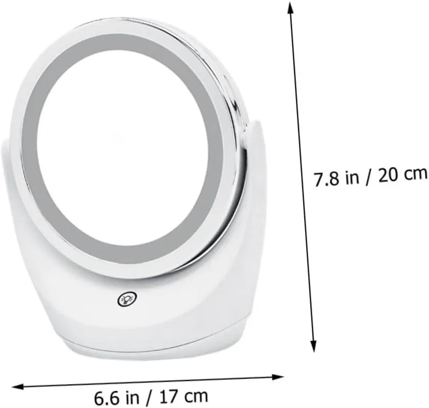 1pc Smart Dimming Led Makeup Mirror with Swivel High Definition USB Rechargeable Vanity Mirror for Desktop Use Brightness Elegant Design
