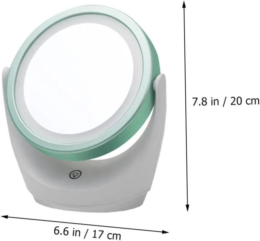 1pc Swivel Smart Dimming Led Makeup Mirror Portable Vanity Mirror for Desk Bathroom and Bedroom with Touch Control High-Definition Reflection and USB Rechargeable Design