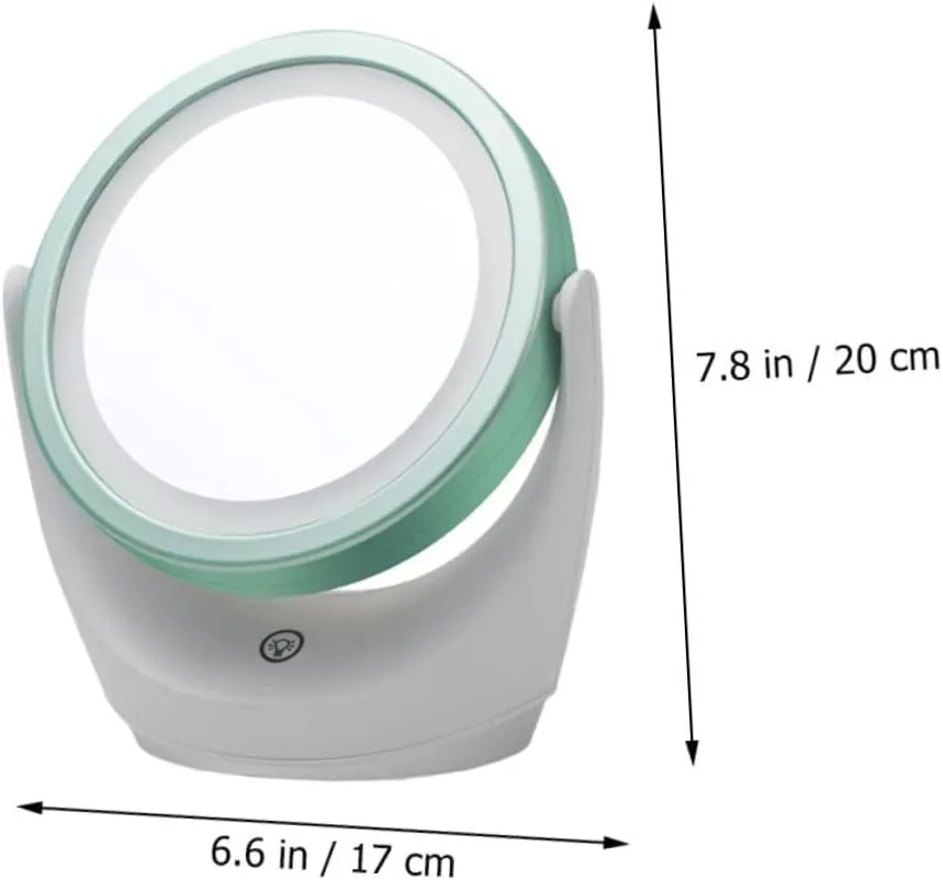 1pc Swivel Smart Dimming LED Vanity Mirror Makeup Mirror with Light for Tabletop Use Chic Design for Bedroom Dressing Table and Living Room Rechargeable