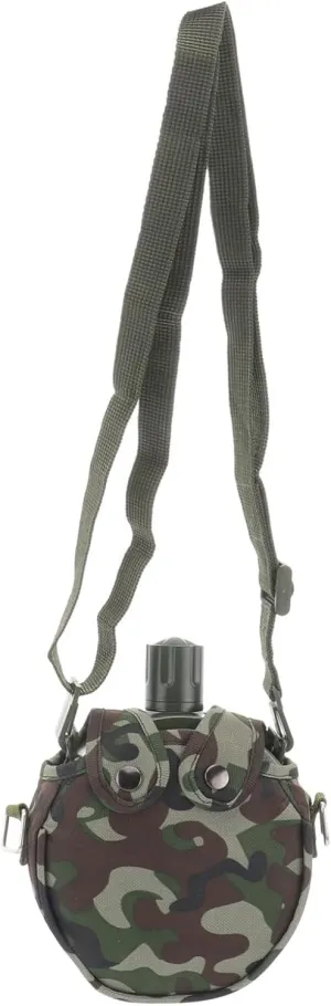 1Set Camouflage Canteen with Sleeve Outdoor Portable Water Bottle for Hiking Camping and Survival Lightweight Durable Design for Adventurers and Outdoor Enthusiasts