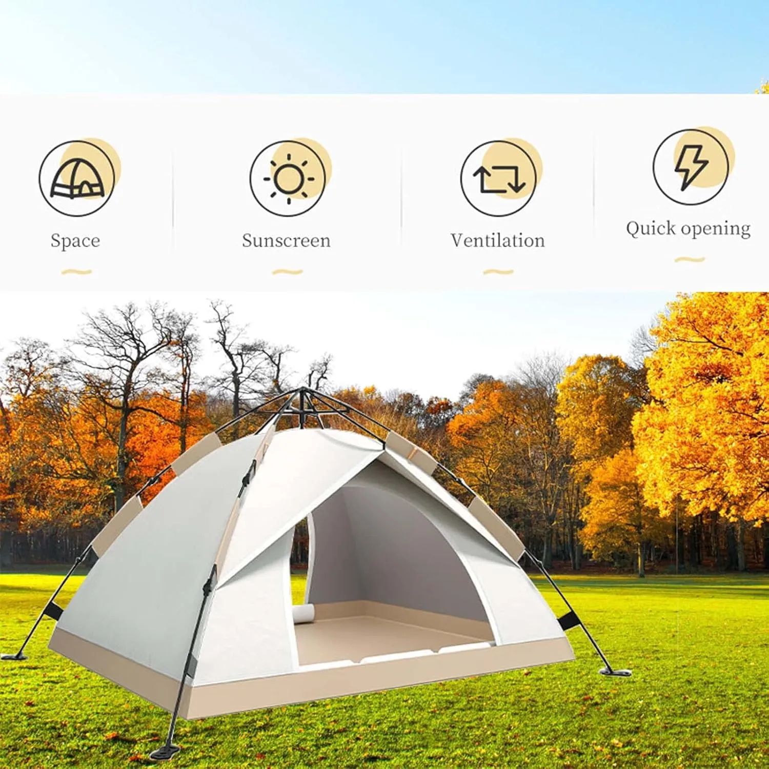 2-3Person Camping Tent 79x59x51 inch, Instant Pop Up Tents for Camping, Lightweight Portable Waterproof Tent, Ultralight Portable Tents for Family Camping, Hiking and Backpacking
