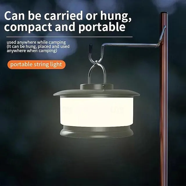 2-in-1 Rechargeable String Lights, 32FT Outdoor Tent LED Camping Lantern, Waterproof String Lights for Outdoor Christmas, Home Party Decorations