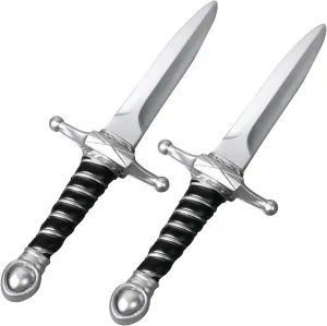 2 Pack Foam Martial Arts Sword, 15" Play Toy Weapons, Cosplay Fake Dagger Knife For Costume Accessory Props