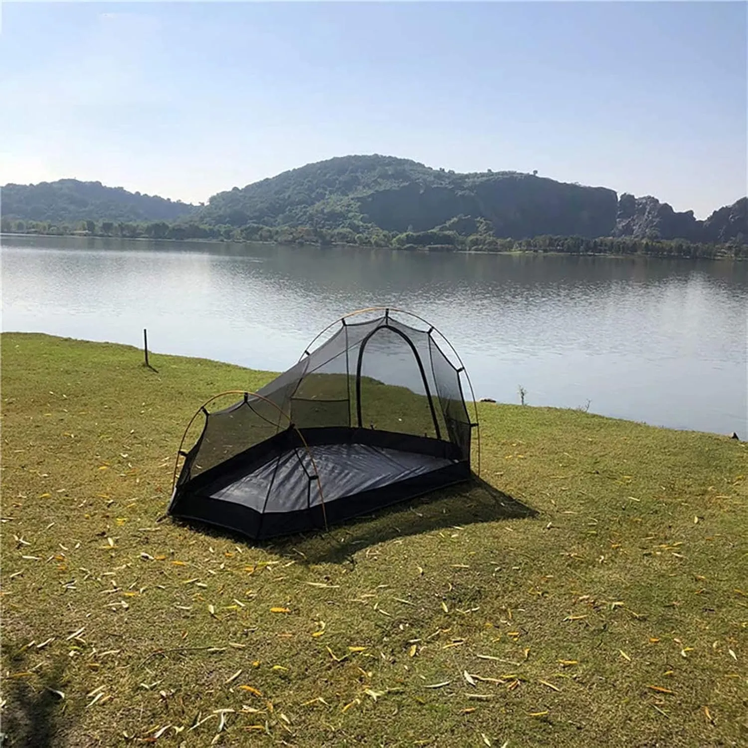 2 Person Backpack Camping Tent Ultralight Backpacking Dome Tent Green/Yellow (Color : Green, Size : Large)
