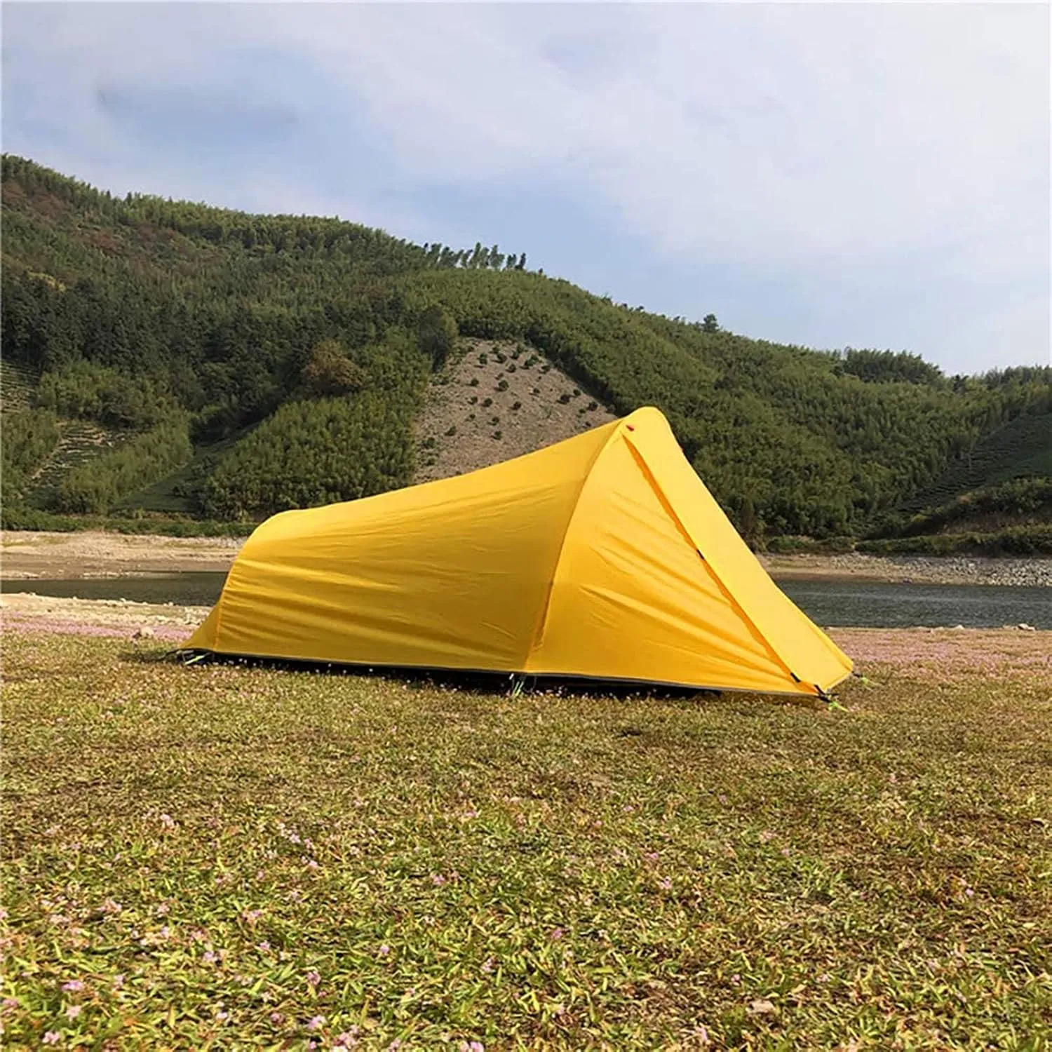 2 Person Backpack Camping Tent Ultralight Backpacking Dome Tent Green/Yellow (Color : Green, Size : Large)