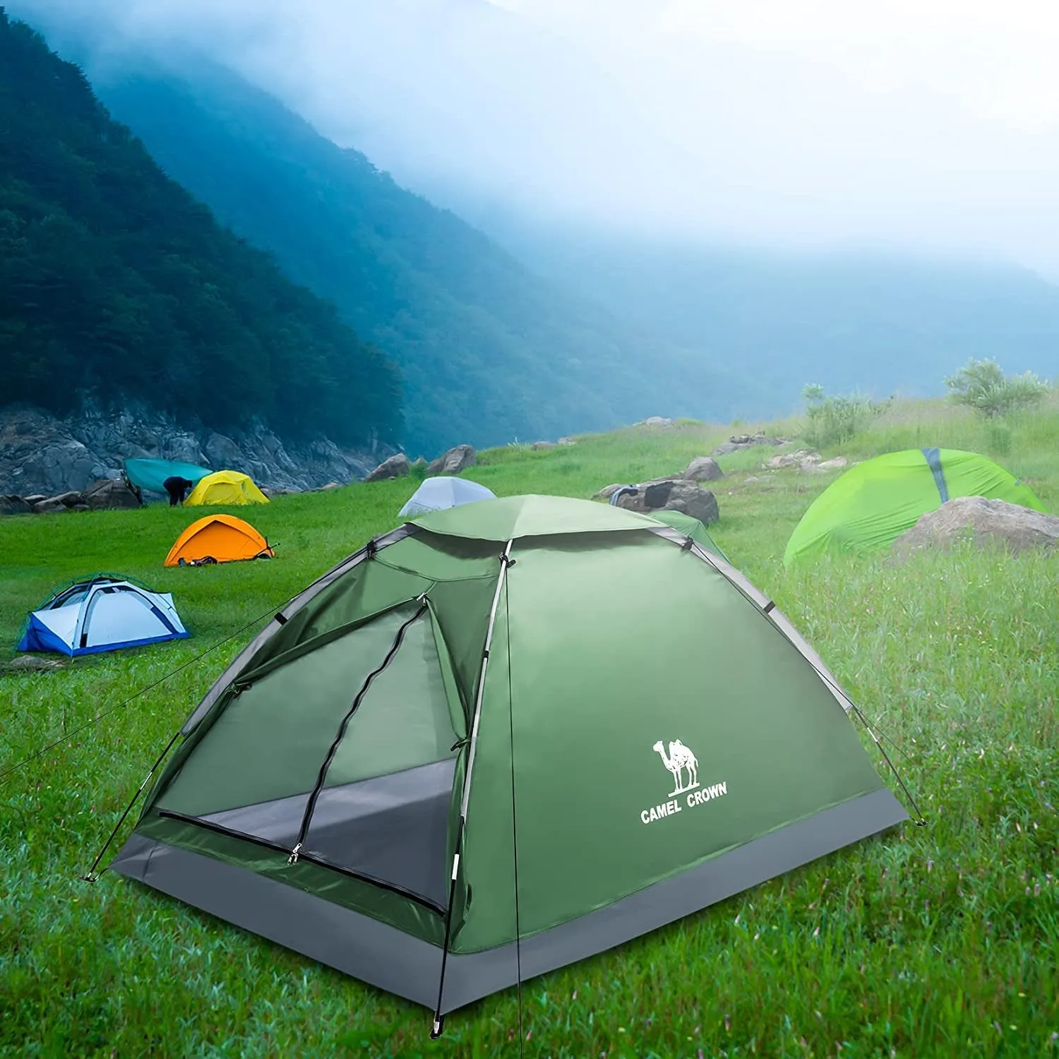 2 Person Camping Tent with Removable Rain Fly
