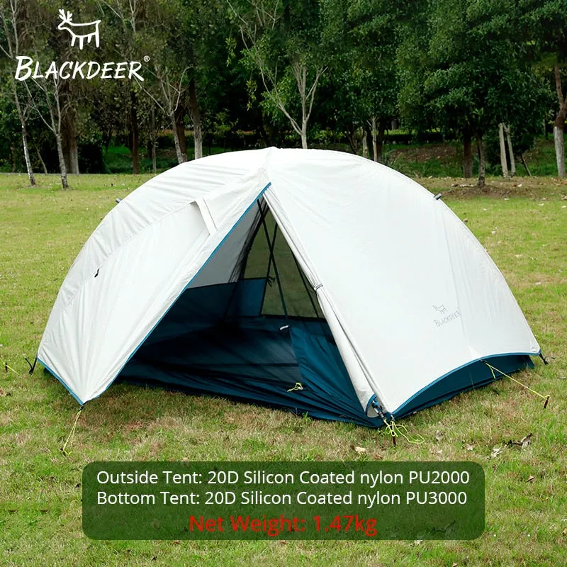 2 Person Upgraded Ultralight Tent 20D Nylon Silicone Coated Fabric Waterproof Tourist Backpacking