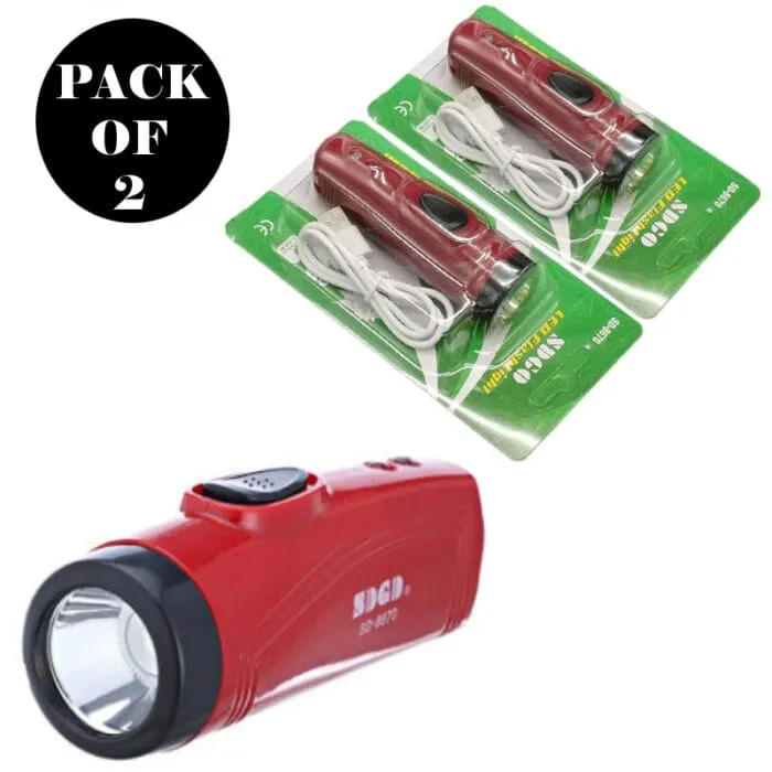 2 Rechargeable Multifunction USB Bright Outdoor Of Best Flashlights Pack Indoor Portable For Seamless | SD-8670 | Super Loyal customers Flashlight Quality Flashlight