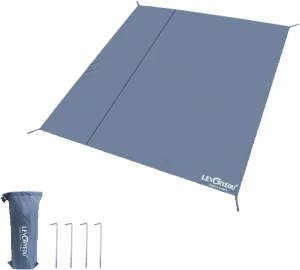 200 * 180cm Tent Footprints with Stakes 210D Oxford Cloth Outdoor Camping Floor Mat Moisture Proof Ground Sheet Ultralight Waterproof Multi-Purpose Shading Trap for 2-3 Man