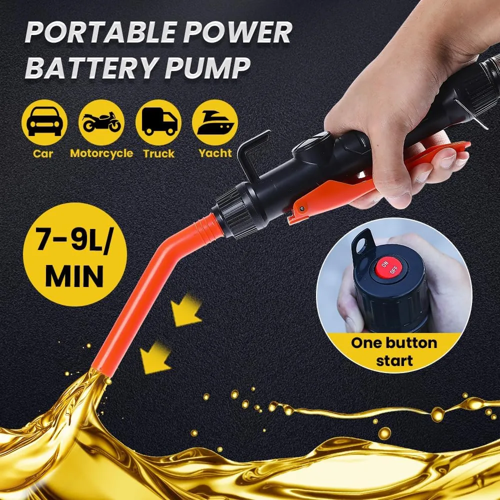 2025 New Portable Power Battery Pump for Gas, Battery Operated Electric Siphon Pump Water Transfer Pump, Easy to Use Hand Fuel Pump Portable Battery Pump for Gas, Fuel, Diesel, Water Transfer (1PC)
