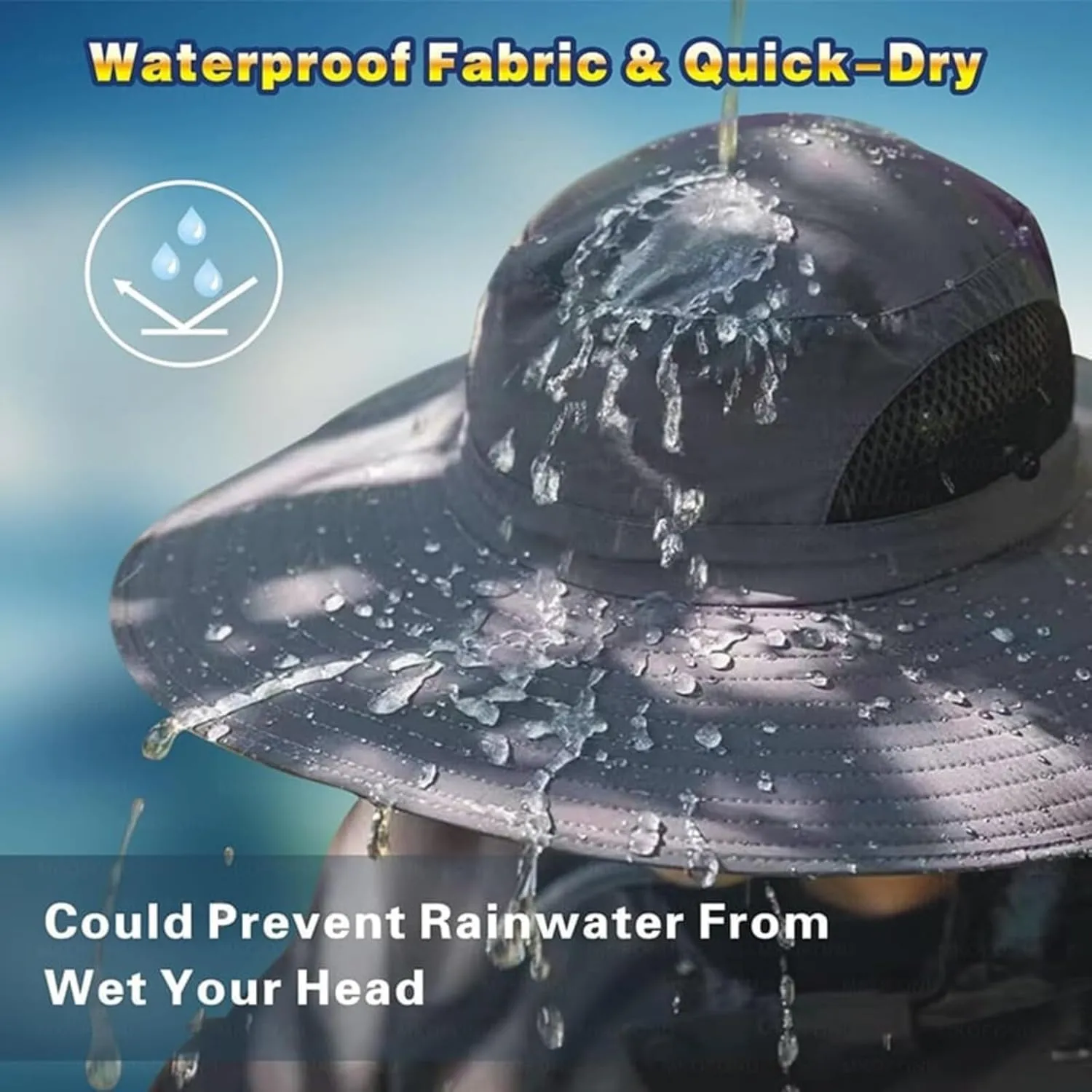 2025 New Ultralight Solar Fan Sun Hat, Hat with Fans Solar Power Built in, Solar Powered Outdoor Wide Brim Sun Fishing Hat