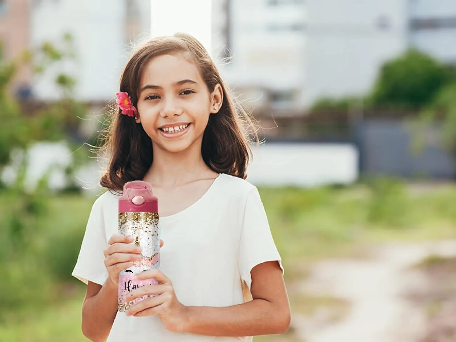20oz Stainless Steel Insulated Water Bottle | Double Wall | Personalized School Bottle | Unicorn 1