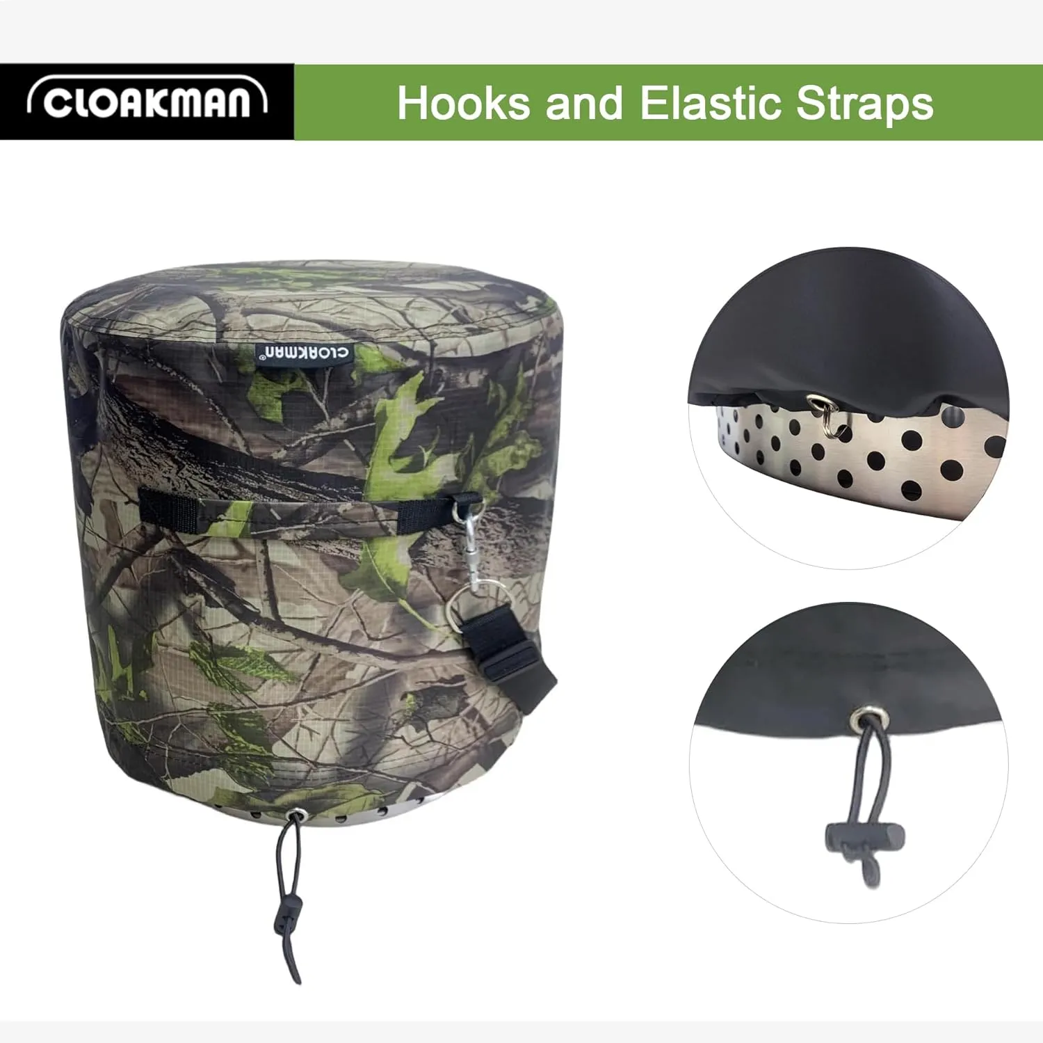 21'' Portable Bonfire Shelter for Solo Stove Bonfire 1.0 & 2.0, Weather-Resistant Fire Pit Cover and Accessories, Carry Bag Function with Shoulder Strap, (Leaf-Pattern)