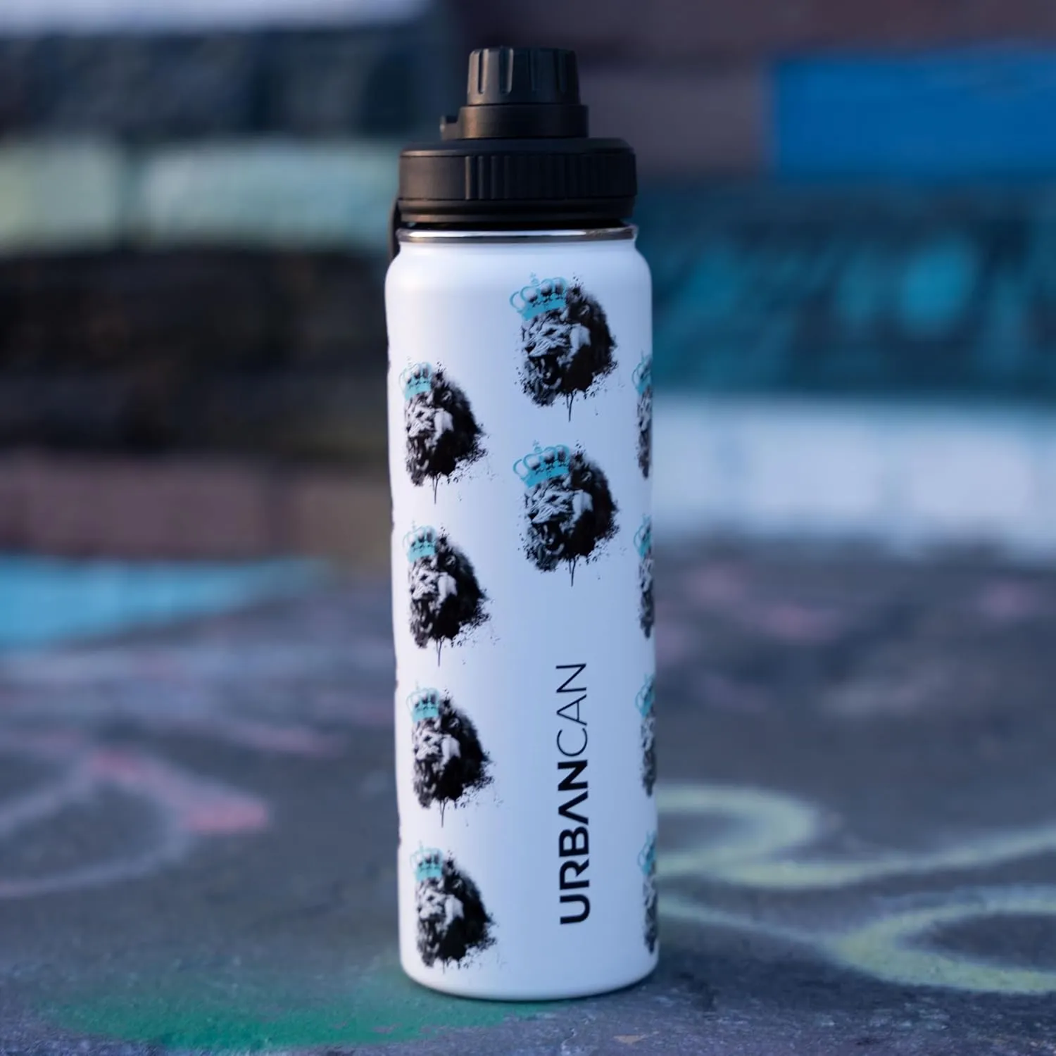 24 oz Insulated Water Bottle with Straw, Chug & Cap Lids - Drink In Style with Stainless Steel Water Bottles for Sports, Gym & Travel - Premium Double Walled Thermos Flask - Courage Of Color